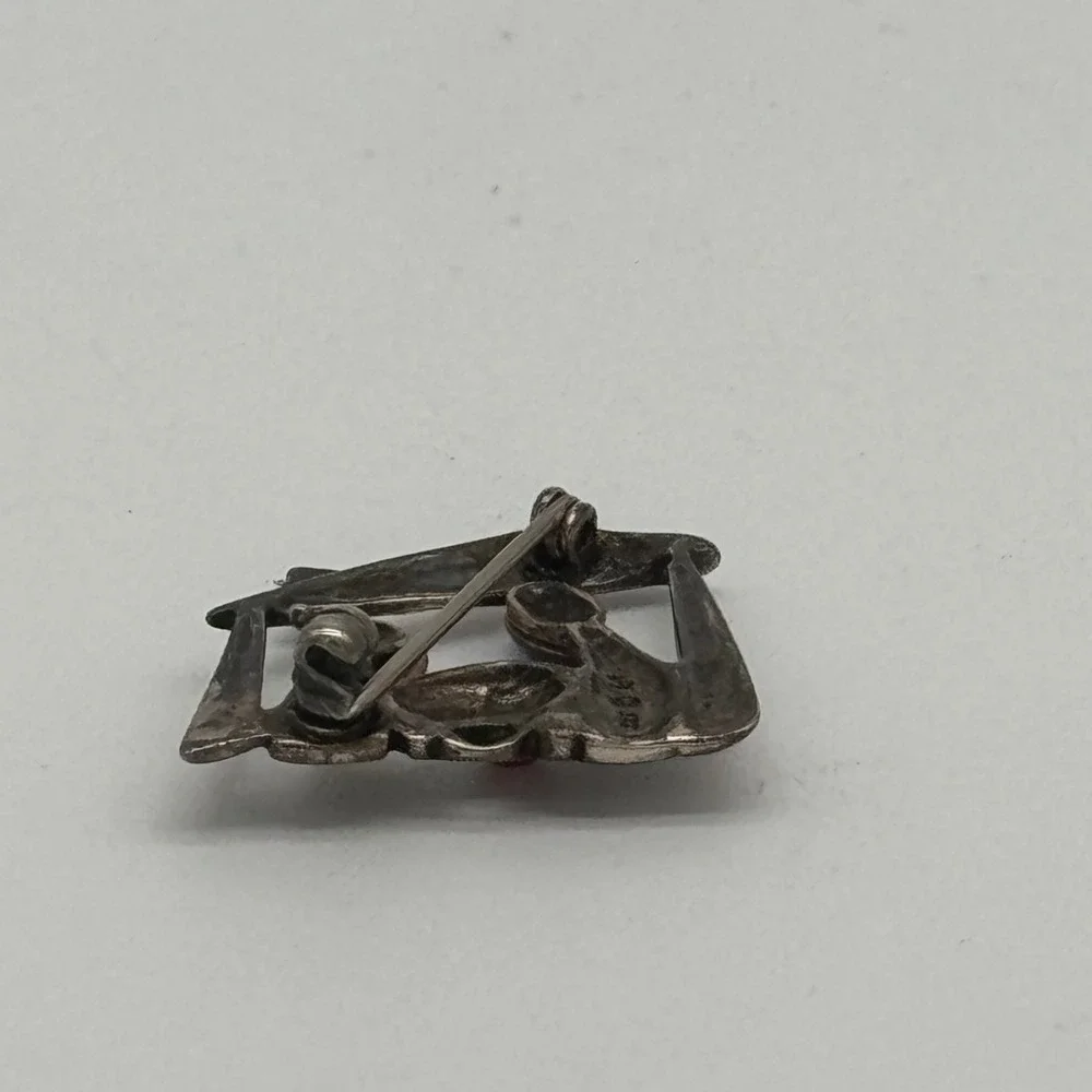 Vintage Silpada Sterling Silver 925 Cabochon Nativity Manger Brooch Pin I0677